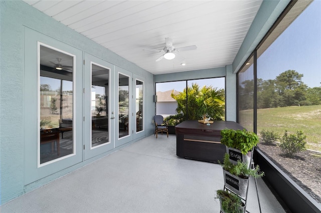 10298 SW 96th Loop, Ocala, FL 34481 - sunroom / solarium featuring french doors and ceiling fan