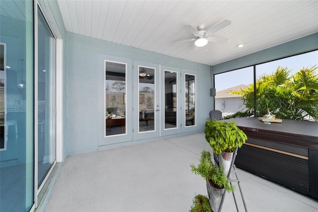 10298 SW 96th Loop, Ocala, FL 34481 - sunroom with french doors and a ceiling fan