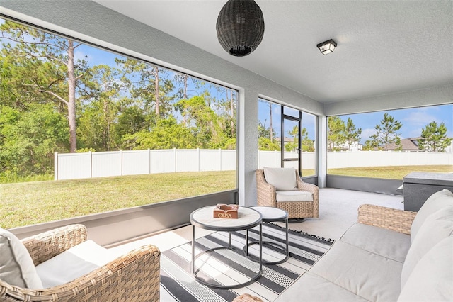 30572 Thunderbird Dr, Wesley Chapel, FL 33545 - sunroom / solarium featuring outdoor lounge area