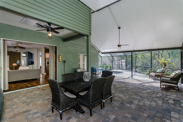 5619 Essex Ct, Palm Harbor, FL 34685 - sunroom / solarium featuring a ceiling fan