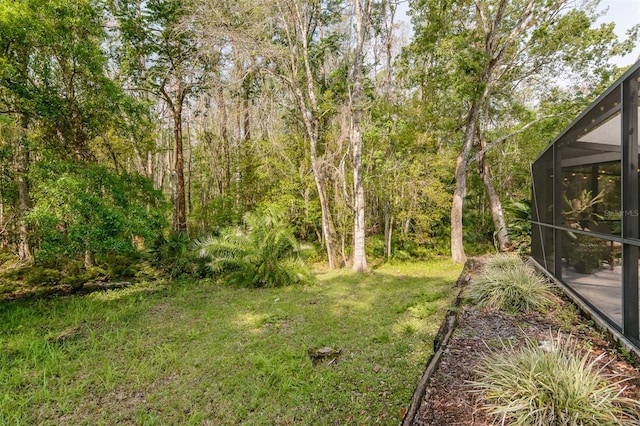 5619 Essex Ct, Palm Harbor, FL 34685 - view of grassy yard featuring a lanai