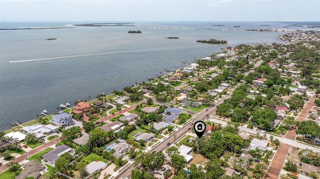 1579 Bayshore Blvd, Dunedin, FL 34698 - aerial view of property and surrounding area with a nearby body of water and nearby suburban area