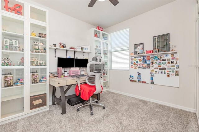 13958 Richland Gulf Cir, Parrish, FL 34219 - office space featuring carpet flooring, a ceiling fan, and baseboards