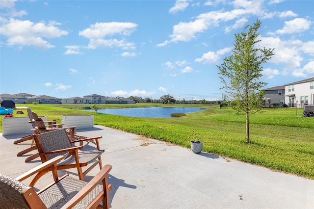 13958 Richland Gulf Cir, Parrish, FL 34219 - view of patio / terrace with a water view and a residential view
