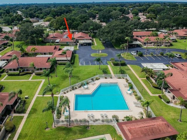 2444 Laurelwood Dr Unit A, Clearwater, FL 33763 - drone / aerial view of a pool area