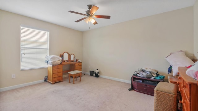 3862 Tristram Loop, Land O Lakes, FL 34638 - living area featuring ceiling fan, carpet floors, and baseboards
