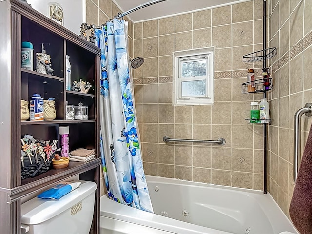11912 Mcmullen Loop, Riverview, FL 33569 - bathroom with a combined bath / shower with jetted tub and toilet