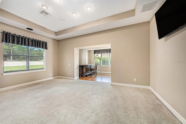 10645 Ruffino Ct, Trinity, FL 34655 - empty room with light colored carpet, baseboards, and a tray ceiling