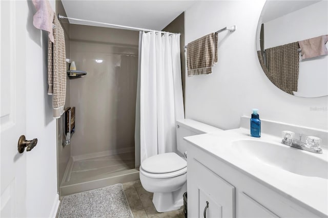 6265 Sun Blvd Unit 605, Saint Petersburg, FL 33715 - full bathroom with toilet, vanity, tile patterned floors, and a shower with curtain