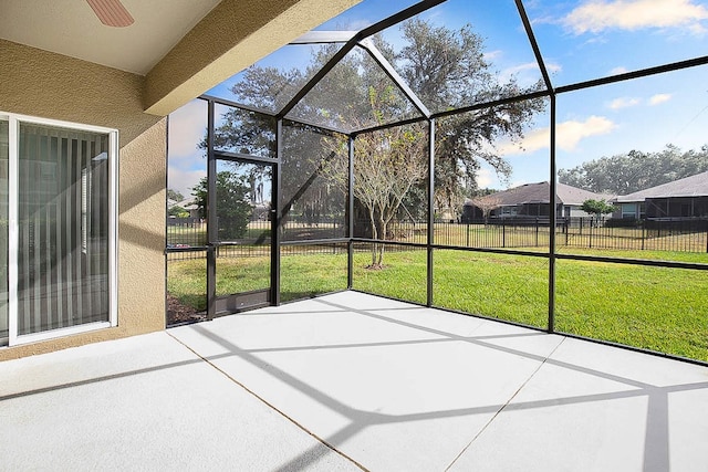 16016 Persimmon Grove Dr, Lithia, FL 33547 - view of patio featuring a ceiling fan and a lanai