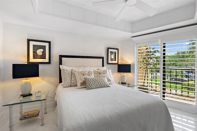 7520 Sunshine Skyway Ln S Unit 109, Saint Petersburg, FL 33711 - bedroom featuring tile patterned flooring and a ceiling fan