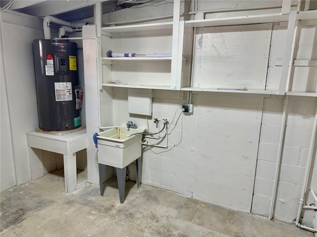 440 89th Ave, St Pete Beach, FL 33706 - utility room featuring electric water heater