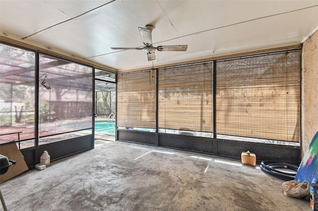 2410 Covington Ave, Spring Hill, FL 34608 - unfurnished sunroom with ceiling fan