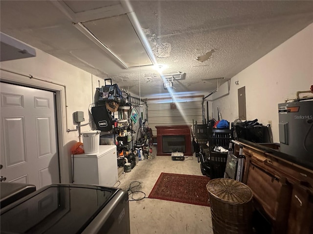 13100 Serpentine Dr, Hudson, FL 34667 - garage with water heater, electric panel, and a garage door opener