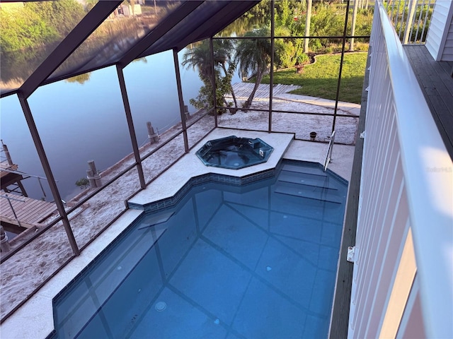 3338 Fernleaf Dr, Hernando Beach, FL 34607 - outdoor pool with an in-ground hot tub