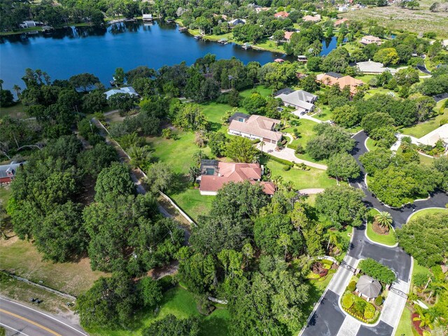 10504 Echo Lake Dr, Odessa, FL 33556 - aerial view of property and surrounding area featuring a large body of water and nearby suburban area