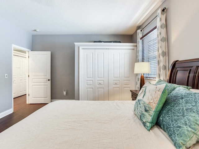 3003 W Leila Ave, Tampa, FL 33611 - bedroom with wood finished floors, a closet, and baseboards