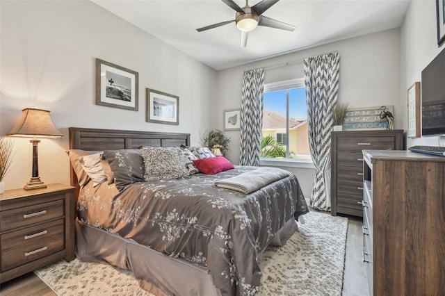 17 Franklin Ct S Unit C, Saint Petersburg, FL 33711 - bedroom with wood finished floors and ceiling fan