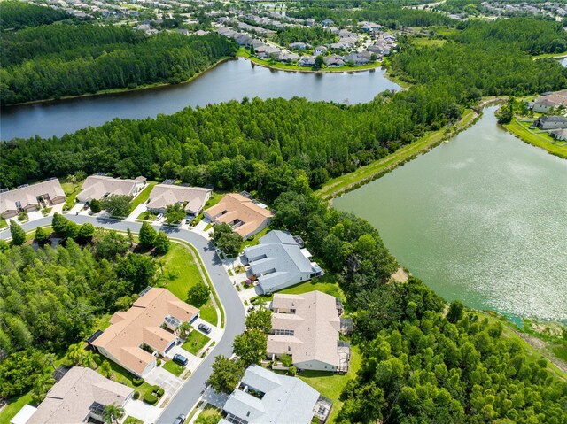 21209 Diamonte Dr, Land O Lakes, FL 34637 - aerial view of residential area featuring a large body of water and a forest