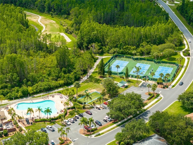 21209 Diamonte Dr, Land O Lakes, FL 34637 - bird's eye view of a forest and a pool area