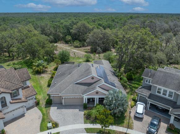 14223 Lambert Bridge Ln, Lithia, FL 33547 - aerial view of property and surrounding area featuring a forest