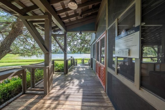 14223 Lambert Bridge Ln, Lithia, FL 33547 - wooden deck with a water view
