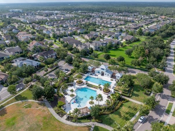 14223 Lambert Bridge Ln, Lithia, FL 33547 - aerial overview of property's location featuring a pool area