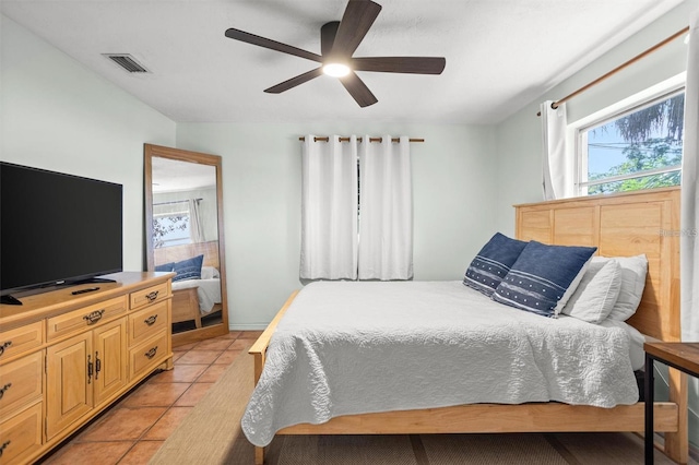 1045 28th Ave S, Saint Petersburg, FL 33705 - bedroom featuring multiple windows, light tile patterned floors, and a ceiling fan
