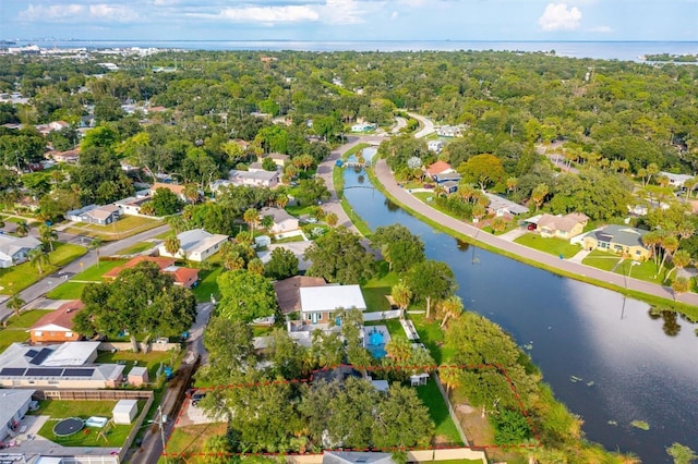 1045 28th Ave S, Saint Petersburg, FL 33705 - aerial perspective of suburban area featuring a nearby body of water and property boundaries highlighted