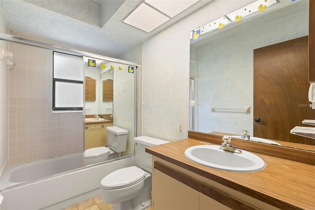 56 Bay Woods Dr, Safety Harbor, FL 34695 - bathroom featuring vanity, toilet, bathtub / shower combination, and tile patterned flooring
