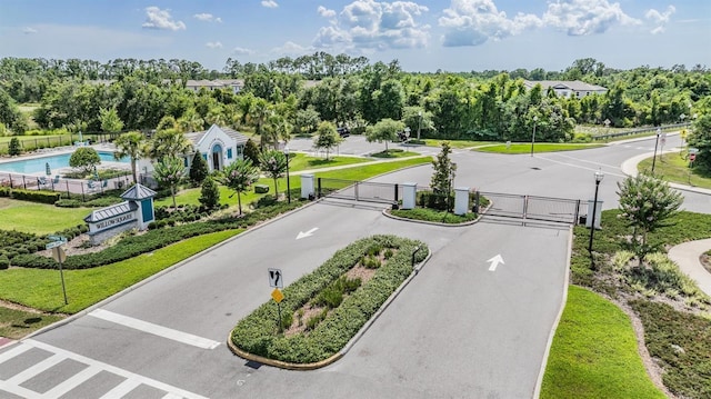 1396 White Fox Run, Lutz, FL 33549 - bird's eye view of a pool area and a tree filled landscape
