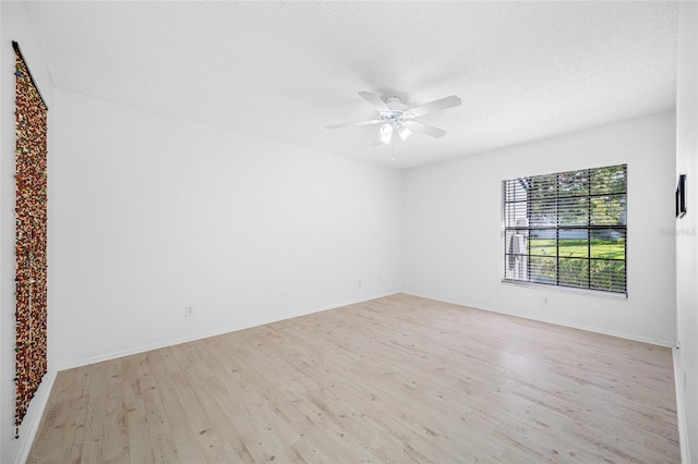 3447 Killdeer Pl, Palm Harbor, FL 34685 - spare room with light wood-style flooring, a ceiling fan, baseboards, and a textured ceiling