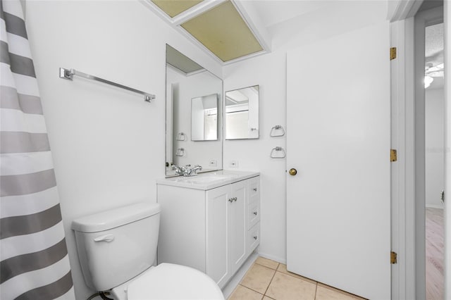 3447 Killdeer Pl, Palm Harbor, FL 34685 - full bathroom with vanity, toilet, and tile patterned flooring