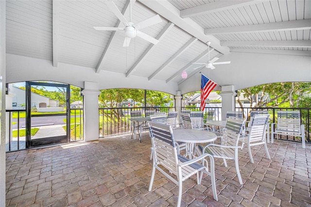 3447 Killdeer Pl, Palm Harbor, FL 34685 - view of patio / terrace with a ceiling fan and outdoor dining area