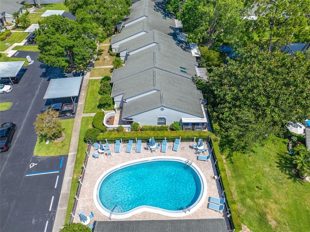 3447 Killdeer Pl, Palm Harbor, FL 34685 - aerial view of property and surrounding area with a pool area