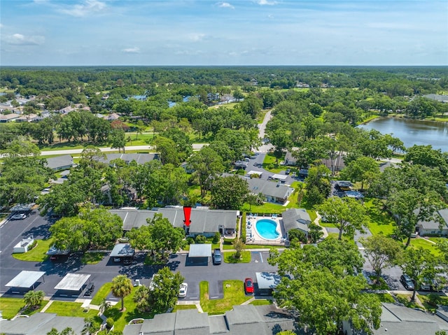 3447 Killdeer Pl, Palm Harbor, FL 34685 - aerial perspective of suburban area featuring a large body of water