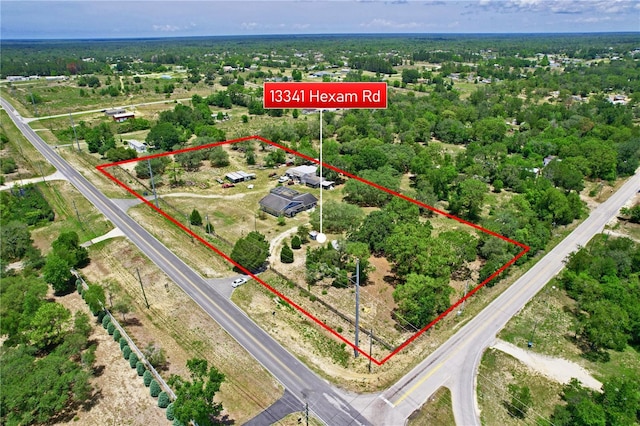 13341 Hexam Rd, Weeki Wachee, FL 34613 - aerial view of property and surrounding area with property parcel outlined