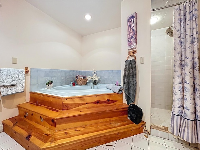 13341 Hexam Rd, Weeki Wachee, FL 34613 - full bath featuring tile patterned floors, a shower stall, and recessed lighting