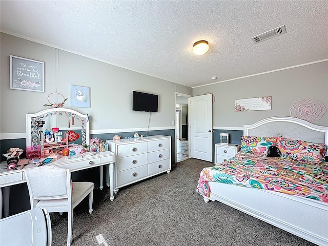 8851 C 469, Center Hill, FL 33514 - bedroom with dark colored carpet and a textured ceiling