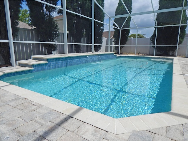 5815 Heronview Crescent Dr, Lithia, FL 33547 - view of pool featuring a fenced backyard and glass enclosure