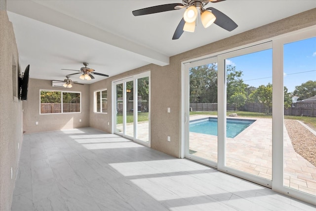 8918 Carmen Ln, Port Richey, FL 34668 - unfurnished sunroom with plenty of natural light and beamed ceiling