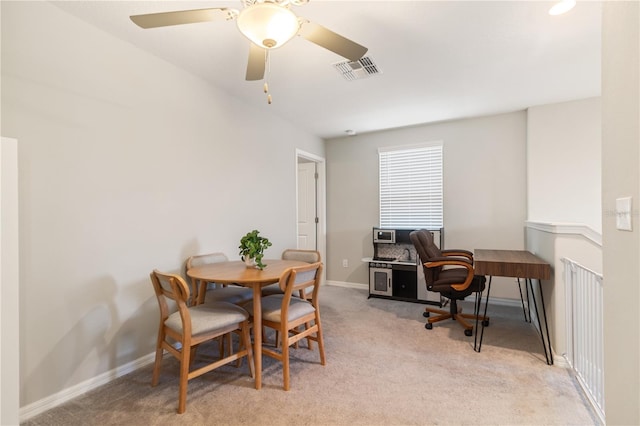 6180 Spring Crayfish Ave, New Port Richey, FL 34653 - carpeted home office featuring baseboards and a ceiling fan