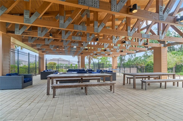 6180 Spring Crayfish Ave, New Port Richey, FL 34653 - view of patio / terrace featuring an outdoor living space