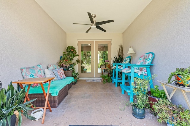 6741 51st Way N, Pinellas Park, FL 33781 - view of patio with french doors and a ceiling fan