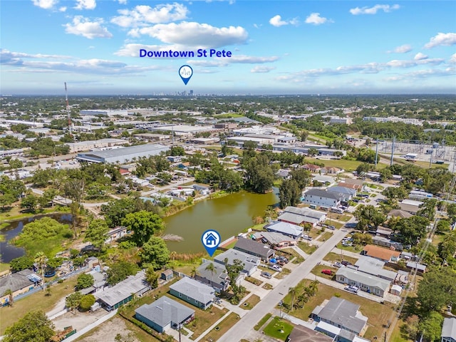6741 51st Way N, Pinellas Park, FL 33781 - aerial overview of property's location featuring a large body of water and nearby suburban area