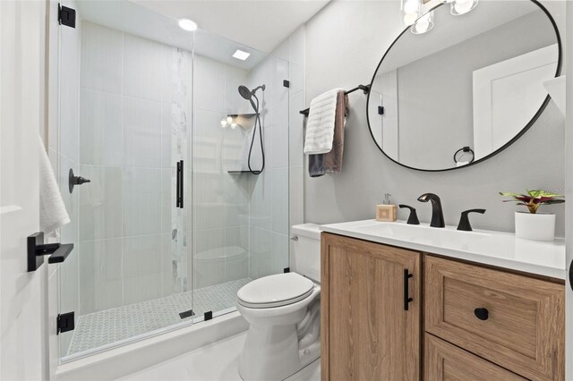 4012 Marine Pkwy, New Port Richey, FL 34652 - full bathroom with vanity, toilet, and a shower stall