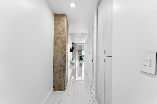 777 N Ashley Dr Unit 1506, Tampa, FL 33602 - corridor featuring baseboards and recessed lighting