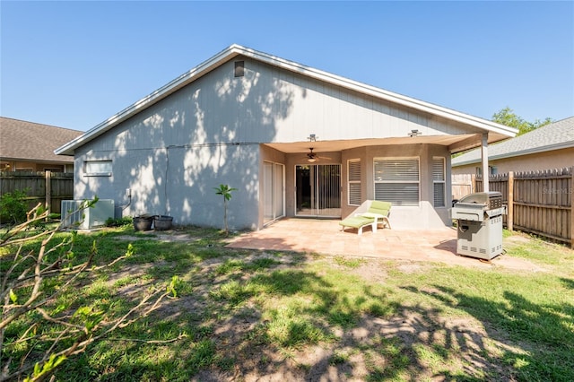 2024 Glen Forge St, Brandon, FL 33511 - back of house featuring ceiling fan, a patio, and central air condition unit
