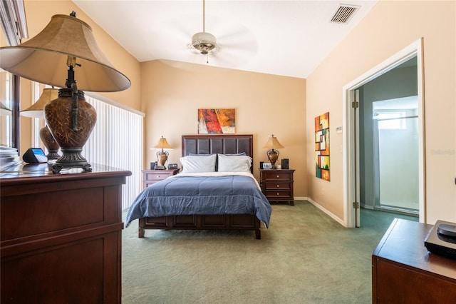 2024 Glen Forge St, Brandon, FL 33511 - bedroom featuring vaulted ceiling, carpet, baseboards, and a ceiling fan