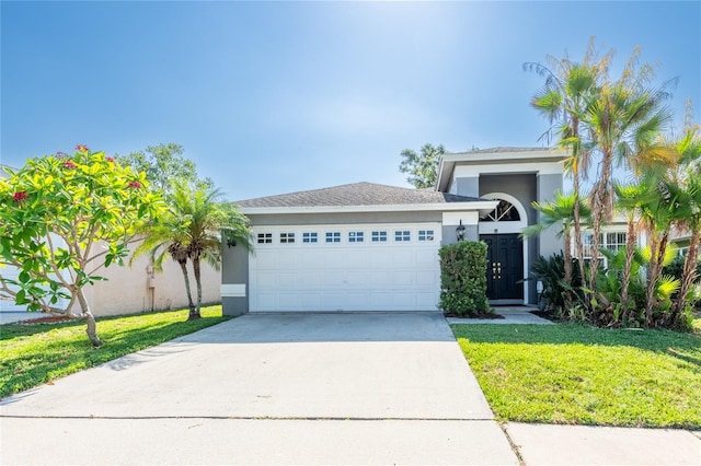 2024 Glen Forge St, Brandon, FL 33511 - view of front of property featuring stucco siding, driveway, a front lawn, and an attached garage